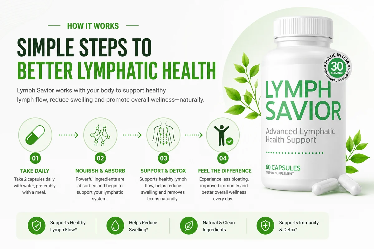 How Lymph Savior works: take daily, nourish and absorb, support and detox, feel the difference